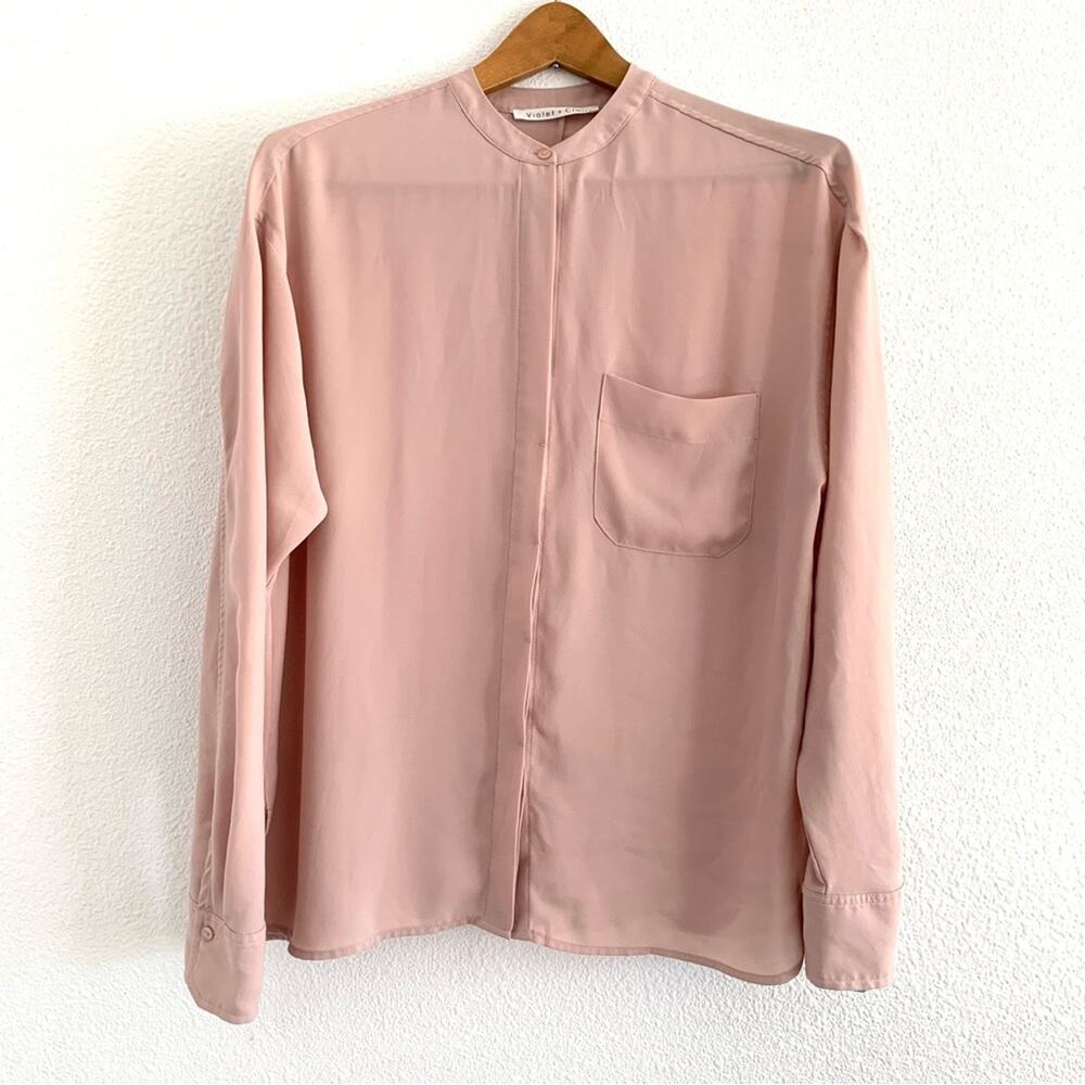 Violet + Claire Mauve Pink Button Down TShirt